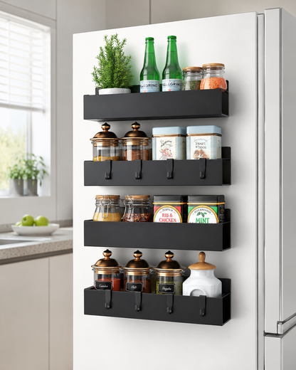Magnetic Fridge Side Organizer Rack