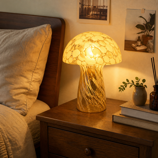Vintage Glass Mushroom Night Lamp